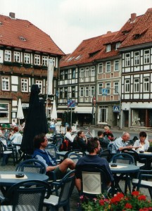 Kaffeepause in Goslar auf dem Marktplatz