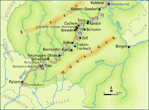 Karte des Mosel-Radweges