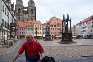 Günter auf dem Marktplatz der Lutterstadt Wittenberg