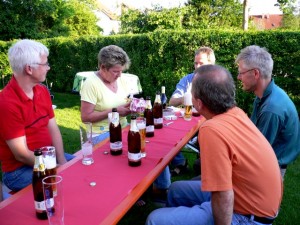 und Bier getrunken