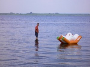 Karl im Dümmer mit Gummiboot