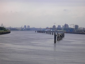 Blick über die Norderelbe in Hamburg