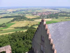 Blick in die Rheinebene von der Veste Otzberg aus