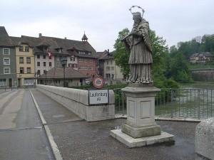 der Nepomuk auf der Laufenbrücke in Laufenburg
