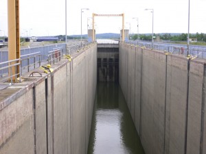 Schleusenkammer für 23 Meter Hubhöhe