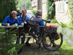 Pause an der Biobäckerei Fischer in Rothenburg
