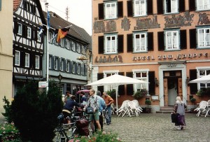 auf dem Marktplatz von Eberbach am Neckar