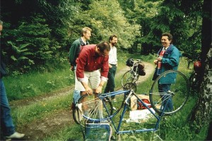 ein lauschiges Plätzchen, sein Fahrrad zu reparieren