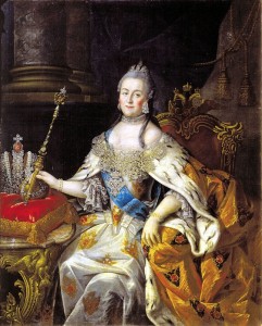 Katharina II. wurde 1729 als Prinzessin Sophie Auguste Friederike von Anhalt-Zerbst in Stettin geboren. Sie verbrachte ihre Kindheit zeitweise auch in Zerbst.