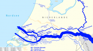 Kompliziertes Geflecht der Rhein-Mündungsarme