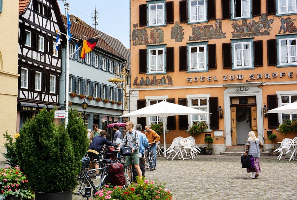 auf dem Marktplatz von Eberbach am Neckar