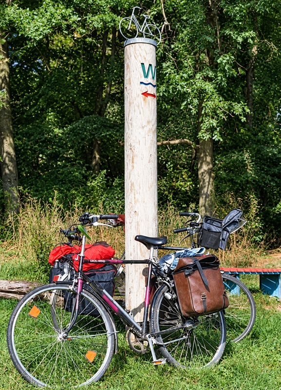 gelungene und auffällige Markierungspfähle des Werra-Radweges